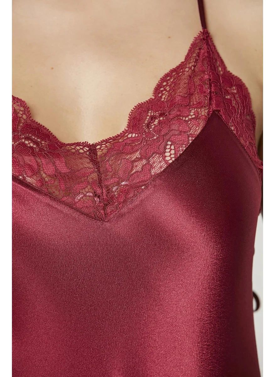 بيير كاردان Satin Lace Nightgown - 870