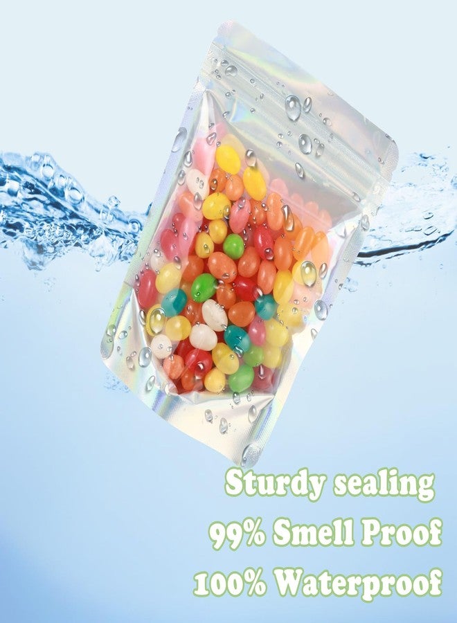 GcFoir 200 Pcs Mylar Bags for Food Storage 5x8 Mylar Bag with Window, Foil Stand Up Resealable Bags for Food, Smell Proof Bag Freeze Dried Candy Packaging Sealable Pouch Jewelry Bracelet Pouch Black - Image 5