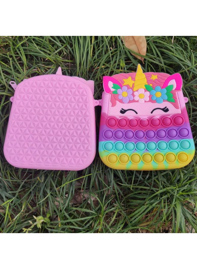 Silicone Crossbody Bag Children Boys And Girls Cartoon Shoulder Bag Unicorn Silicone Crossbody Bag Mobile Phone Bag Storage Bag-Color:Unicorn Macaron Color - Image 5