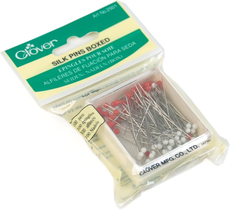 ã‚¯ãƒ­ãƒãƒ¼(Clover) Silk Pins Boxed, 100 Per Pack - Image 1