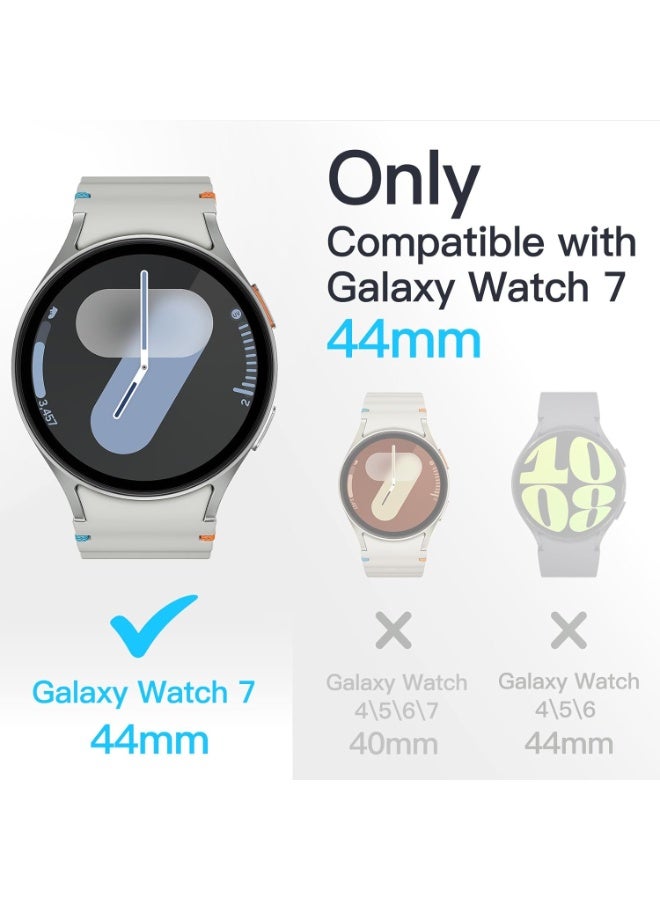 جراب مع واقي شاشة لساعة سامسونج جالاكسي واتش 7 مقاس 44 مم، غطاء حماية شامل، غشاء زجاجي مقوى مدمج عالي الحساسية، عبوة من قطعتين (شفاف) - Image 5