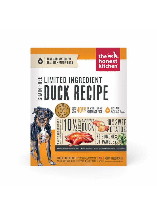 the honest kitchen Limited Ingredient Duck Grain Free Dehydrated Dog Food - Duck, 10 Pound Box  - Image 1