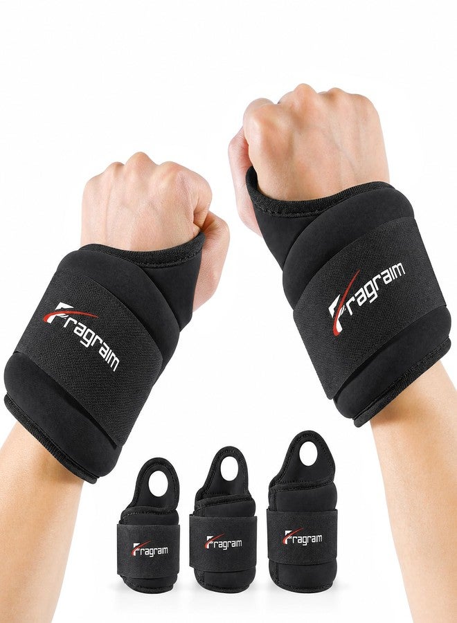 Fragraim Wrist Weights for Women Men with Thumb Loops Lock 2lb*2 Wrist and Ankle Weights Sets for Walking Running Strength Training Exercises- Black - Image 1