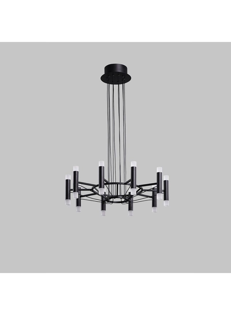 DANUBE HOME Cassino LED Chandelier - Modern Black Acrylic Living Room Light Fixture, D50xH150 cm, Elegant Design, 2-Year Warranty, Perfect for Home Decor  - Image 2