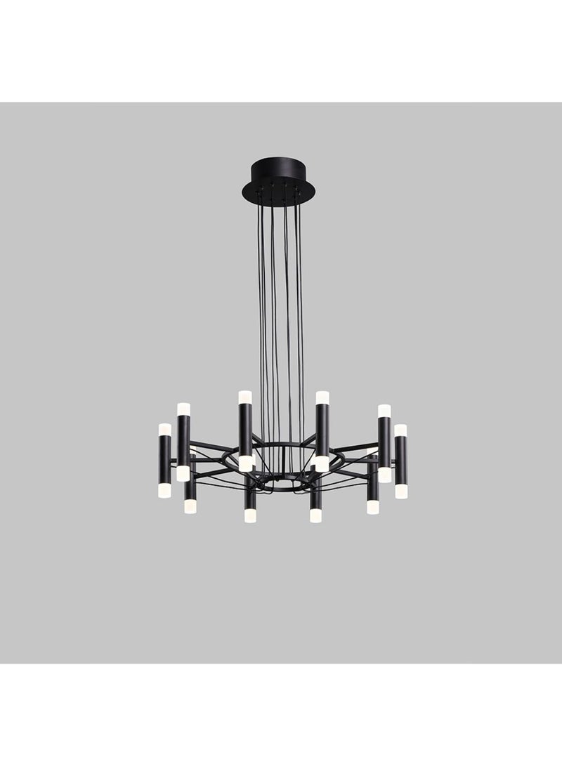 DANUBE HOME Cassino LED Chandelier - Modern Black Acrylic Living Room Light Fixture, D50xH150 cm, Elegant Design, 2-Year Warranty, Perfect for Home Decor  - Image 3