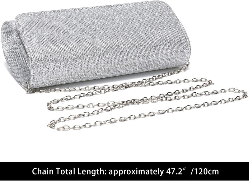 Outrip Women's Evening Bag Clutch Purse Glitter Party Wedding Handbag with Chain - Image 4