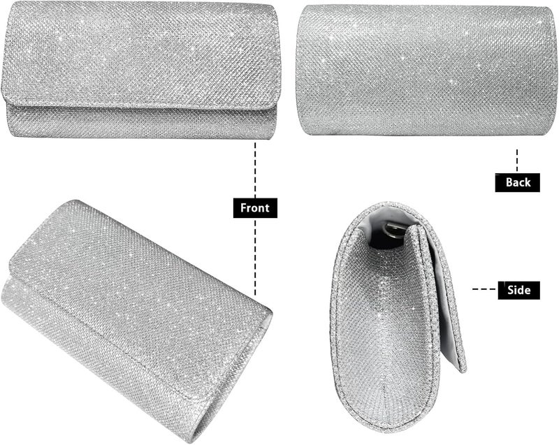 Outrip Women's Evening Bag Clutch Purse Glitter Party Wedding Handbag with Chain - Image 3