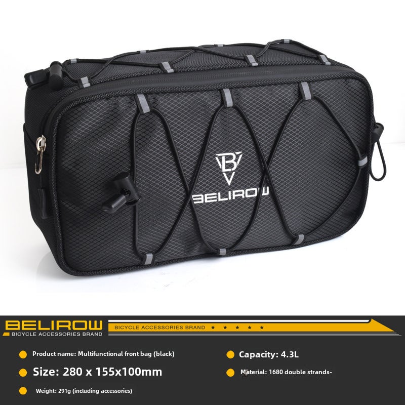 Generic Foldable Bike Front Bag Hardshell Storage 4.3L black (hard shell)