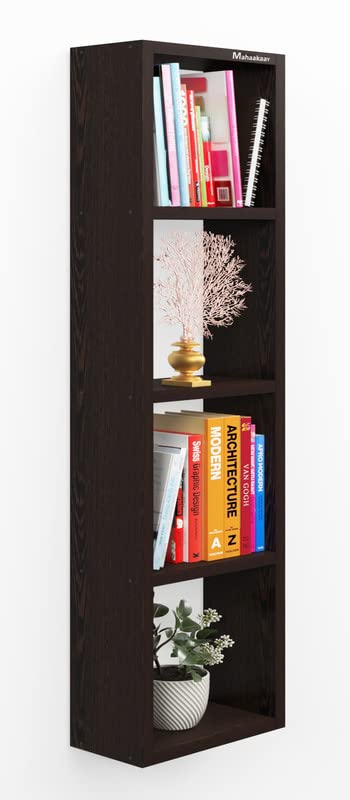 Mahaakaay Sumwud Royal Free Standing Wall Mounted with Fastners Bookcase Book Shelf Display Rack Wenge (Engineered Wood) - Image 1