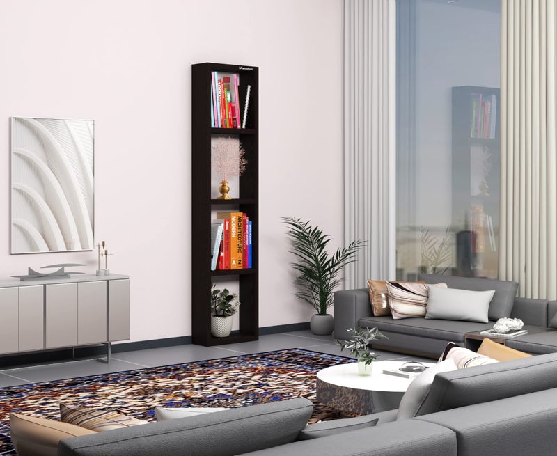 Mahaakaay Sumwud Royal Free Standing Wall Mounted with Fastners Bookcase Book Shelf Display Rack Wenge (Engineered Wood) - Image 2