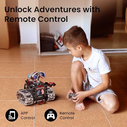 Sillbird Robot Building Kit with Remote Control Gifts for Kids Boys Ages 8-12, STEM Coding Robotic Technic Tracked Racer Car Toys for Birthday - Build 4in1 Model with 631 Pieces - Image 3