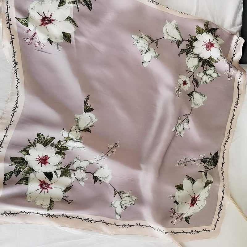 FONYVE Silk Feeling Scarf Medium Square Satin Head Wrap for Women 27.5 inches - Image 2