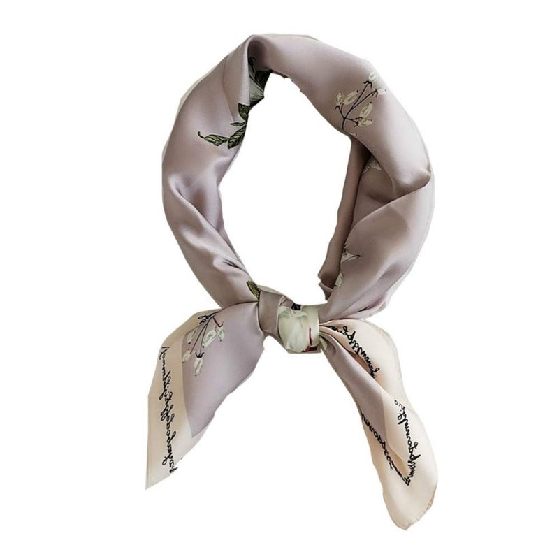 FONYVE Silk Feeling Scarf Medium Square Satin Head Wrap for Women 27.5 inches - Image 1