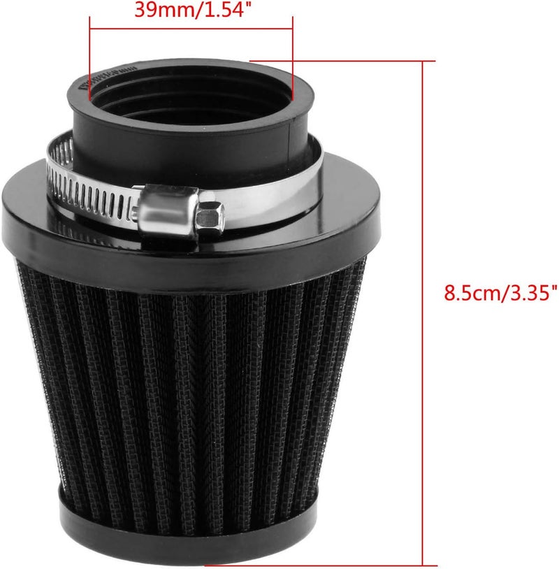 Mtsooning Motorcycle Air Filter Pod, 39mm Washable Universal Clamp-On Breathers, Cone Intake filter Replacement for ATV Dirt Pit Bike Go Kart Motorbike - Image 3