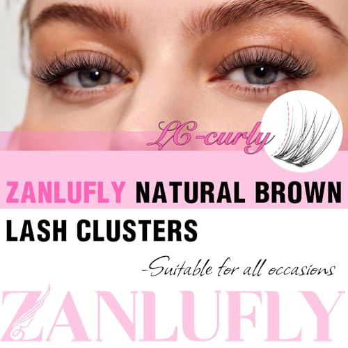 zanlufly Lash CLusters Wispy Eyelash Clusters Natural Lash Extensions C-Curly DIY Eyelash Extensions zanlufly 180Pcs Individual Lashes(9MM 10MM 12MM 14MM 16MM) - Image 4