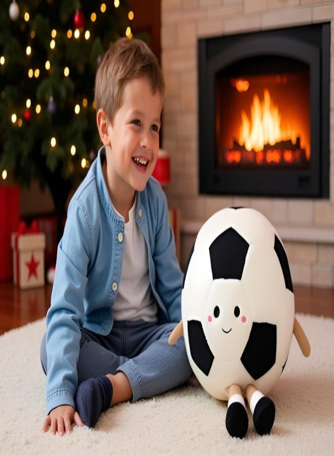 Ryttir 11 Inch Creative 3D Simulation Soccer Pillow,Fluffy Cars Pillow Football Toy Outdoor Cushions for Ball Owners,Cuddle Companion for Age 0+(Birthday Gender Neutral Gift) - Image 3