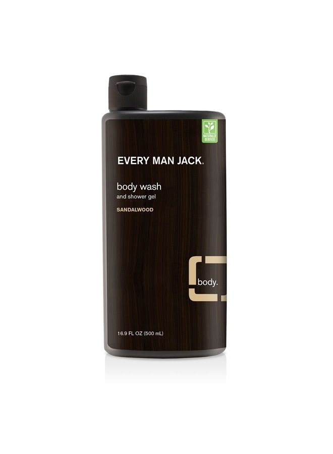 Every Man Jack Everyman Every Man Jack Body Wash Shower Gel, Sandalwood, 16.9 Fl Oz (91297)  - Image 1
