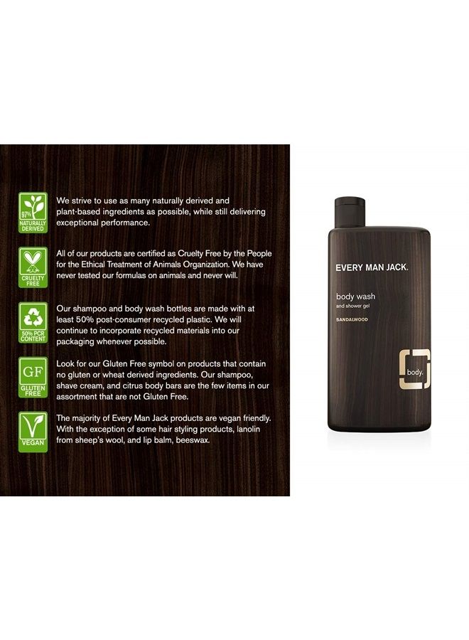 Every Man Jack Everyman Every Man Jack Body Wash Shower Gel, Sandalwood, 16.9 Fl Oz (91297)  - Image 3