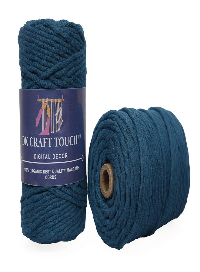 DK Craft Touch حبل قطني نقي ملتوي من دي كي كرافت تاتش لأعمال المكرمية اليدوية وغيرها من المشاريع (أزرق طاووسي، حبال مفردة 4 مم) - Image 4