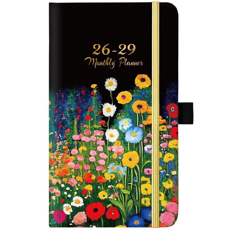 Lortarl Pocket Calendar 2026-2029 - 3-Year Monthly Pocket Calendar from July 2026-June 2029, 6.4" x 3.8", 2026-2028 Pockets Calendars for Purse, Monthly Planner with Bookmark - Image 1