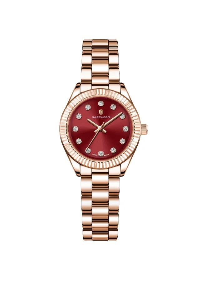 سافيرو ساعات سابفيرو نسائية فاخرة من الستانلس ستيل، ساعة يد نسائية أنيقة مقاومة للماء ، هدية مثالية للنساء