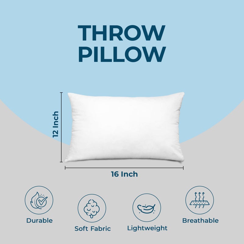 Utopia Bedding Throw Pillows (Set of 4  White)  12 x 16 Inches Pillows for Sofa  Bed and Couch Decorative Stuffer Pillows - Image 4