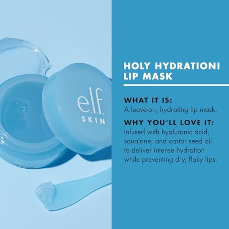 elf e.l.f. Skin Holy Hydration! Lip Masks, Hydrating Leave-on Lip Mask For Soft & Smooth Lips, Enriched With Hyaluronic Acid, Powder Blue - Image 3