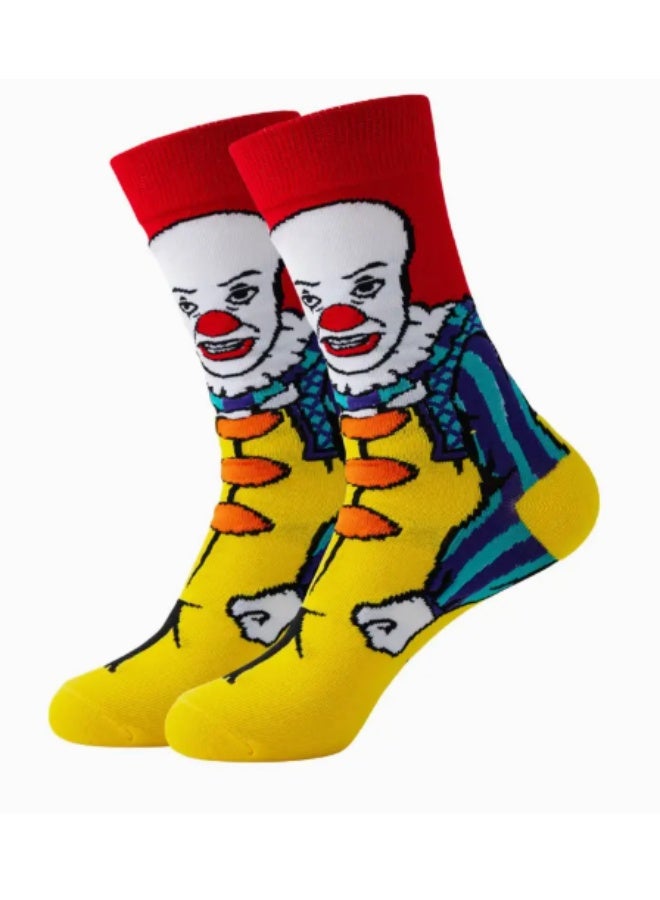 2 Pairs Cartoon Skateboard Crew Socks – Fun & Novelty Design, Breathable Polyester Blend, Unisex for Men & Women (Mix Colors, One-Size) - Image 5