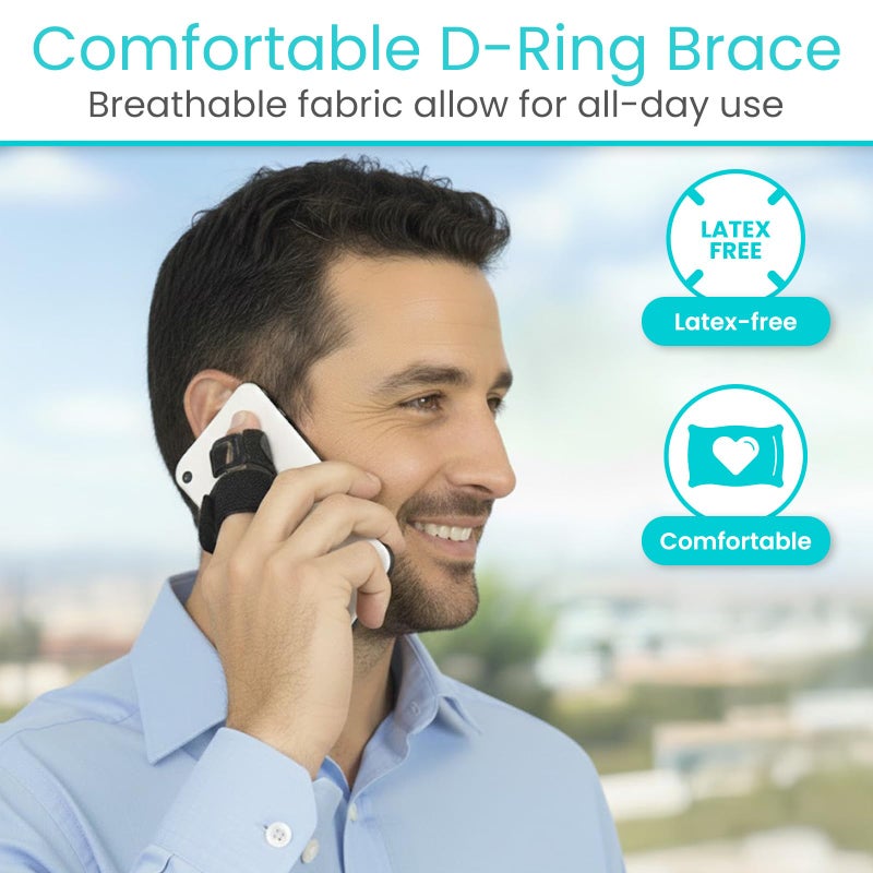 Vive Trigger Finger Splint Brace - Middle, Pinky, Pointer, Ring and Thumb Support - Palm Strap Included - Straighten Curved or Broken Fingers - Adjustable, Breathable Fit - Aluminum Pain Relief Guard - Image 4