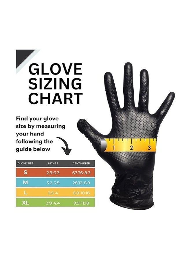 Heavy Duty Nitrile Gloves, 10 mil Thick, 2 Pack, 100 per Pack, Diamond Textured Grip, Latex Free, Food Safe, Household - Image 5