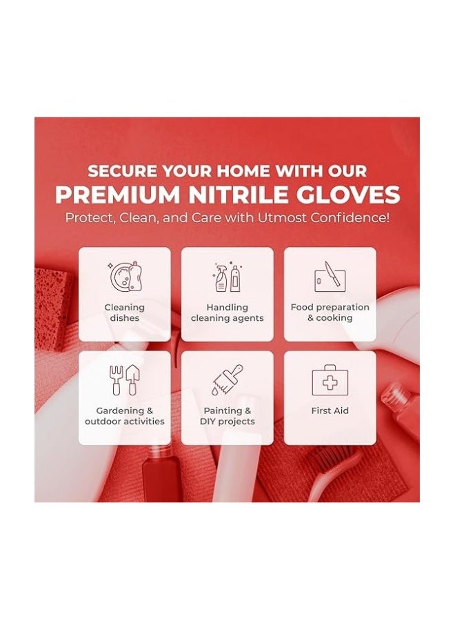 Heavy Duty Nitrile Gloves, 10 mil Thick, 2 Pack, 100 per Pack, Diamond Textured Grip, Latex Free, Food Safe, Household - Image 3