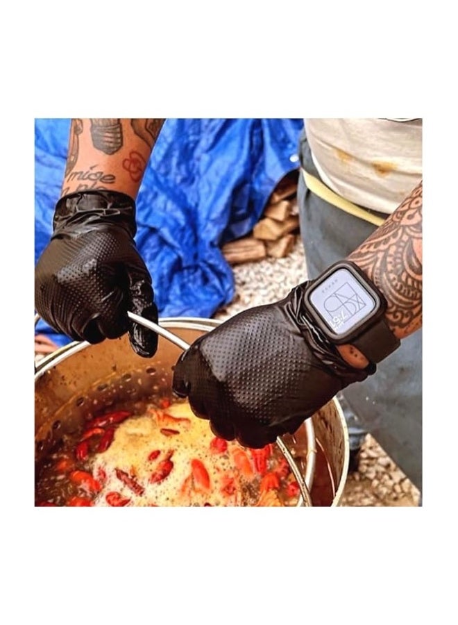 Heavy Duty Nitrile Gloves, 10 mil Thick, 2 Pack, 100 per Pack, Diamond Textured Grip, Latex Free, Food Safe, Household - Image 4