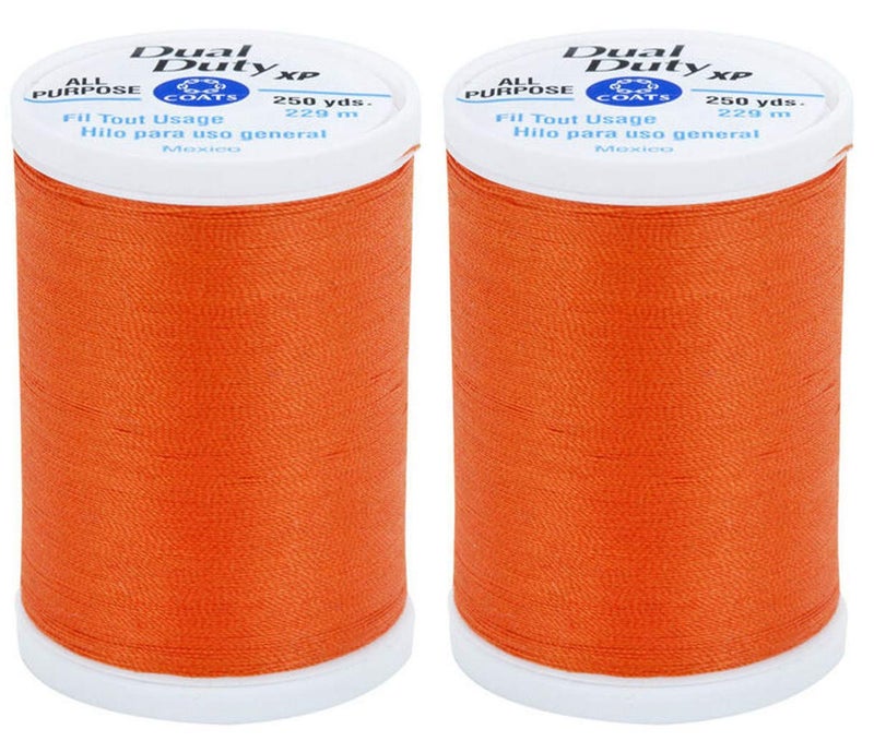 Coats 2-Pack Bundle - Dual Duty XP General Purpose Thread 250yds Each - Orange (S910-7640) - Image 1