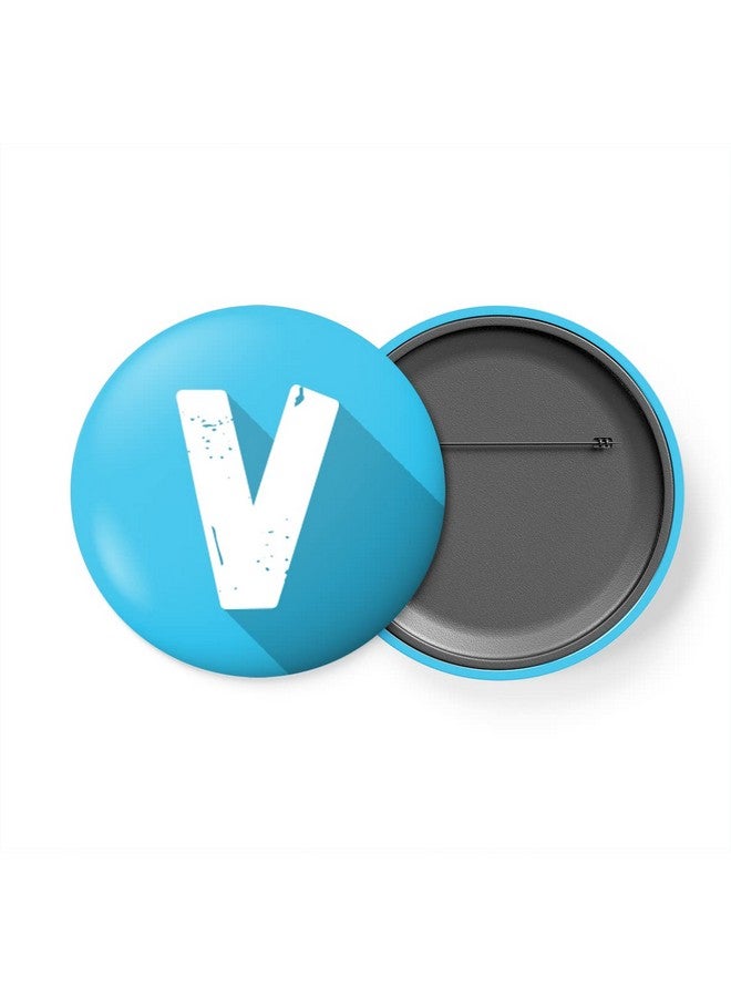 alterEgo Alphabet Initial Button Badge with Safety Pin backing (58mm Diameter) (V) - Image 1