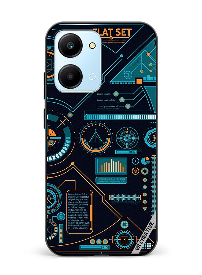 VR CREATIVE Protective Case Cover For Honor Play7T Abstract Design Multicolour - Image 1