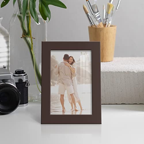 Renditions Gallery 4x6 inch Picture Frame High-end Modern Style, Made of Solid Wood and High Definition Glass Ready for Wall and Tabletop Photo Display, Brown Frame - Image 5