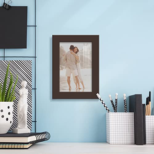 Renditions Gallery 4x6 inch Picture Frame High-end Modern Style, Made of Solid Wood and High Definition Glass Ready for Wall and Tabletop Photo Display, Brown Frame - Image 3