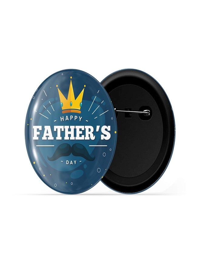 dhcrafts Pin Badges Blue Father's Day D1 Glossy Finish Design Pack of 1 - Image 2