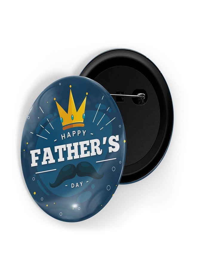 dhcrafts Pin Badges Blue Father's Day D1 Glossy Finish Design Pack of 1 - Image 1
