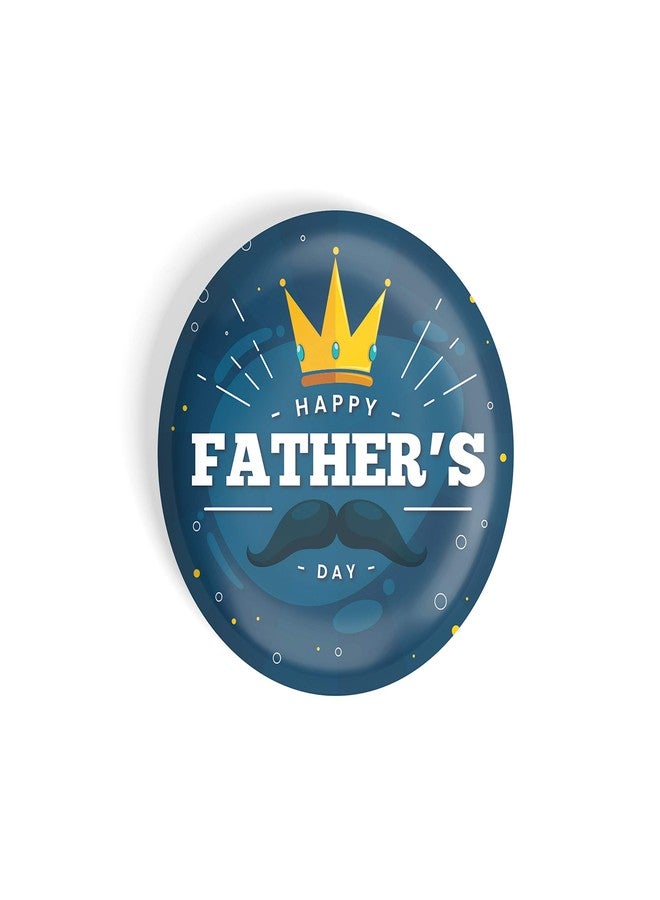 dhcrafts Pin Badges Blue Father's Day D1 Glossy Finish Design Pack of 1 - Image 3