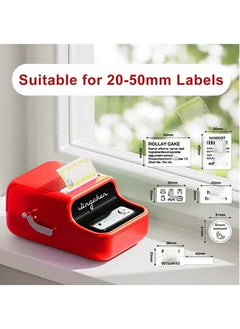NIIMBOT B21 Bluetooth Label Maker Inkless Label Printer with 1 Roll 50*30mm White Label Sticker, Portable Thermal Label Maker with 20-50mm Print Width, Great for Clothing, Address, Business, Supermarket,  Retail Store Printing Barcods, Red  - Image 2