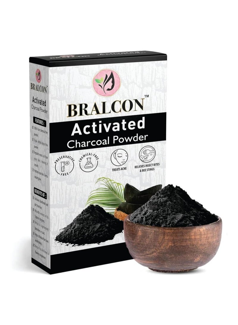 BRALCON Activated Charcoal, Chandan, Orange, Multani Mitti Powder Combo-400g(100g x 4 Pack) for all Skin Types for Face & hairs in seperate Packaging - Image 3