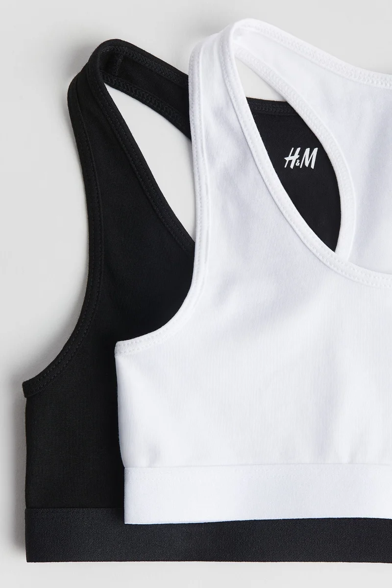 H&M 2-pack cotton jersey crop tops