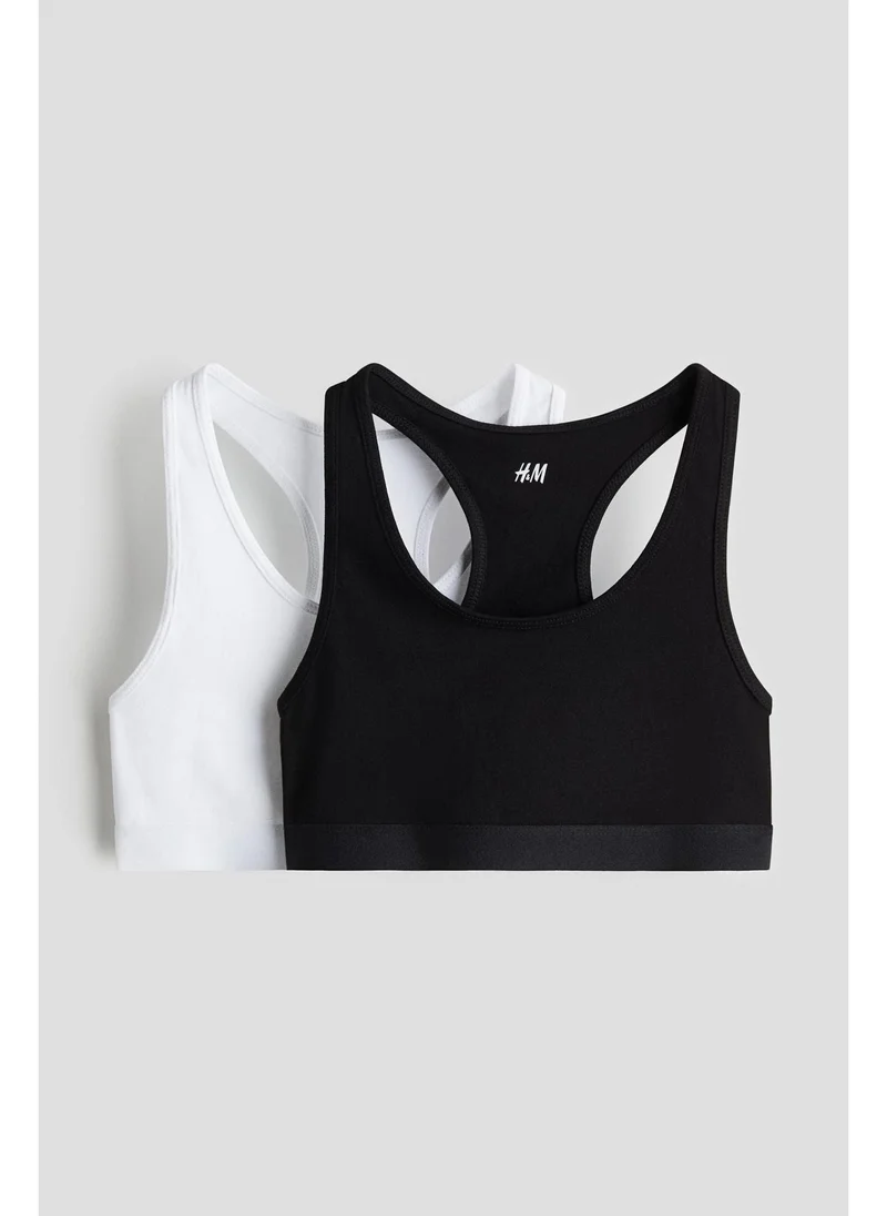 H&M 2-pack cotton jersey crop tops