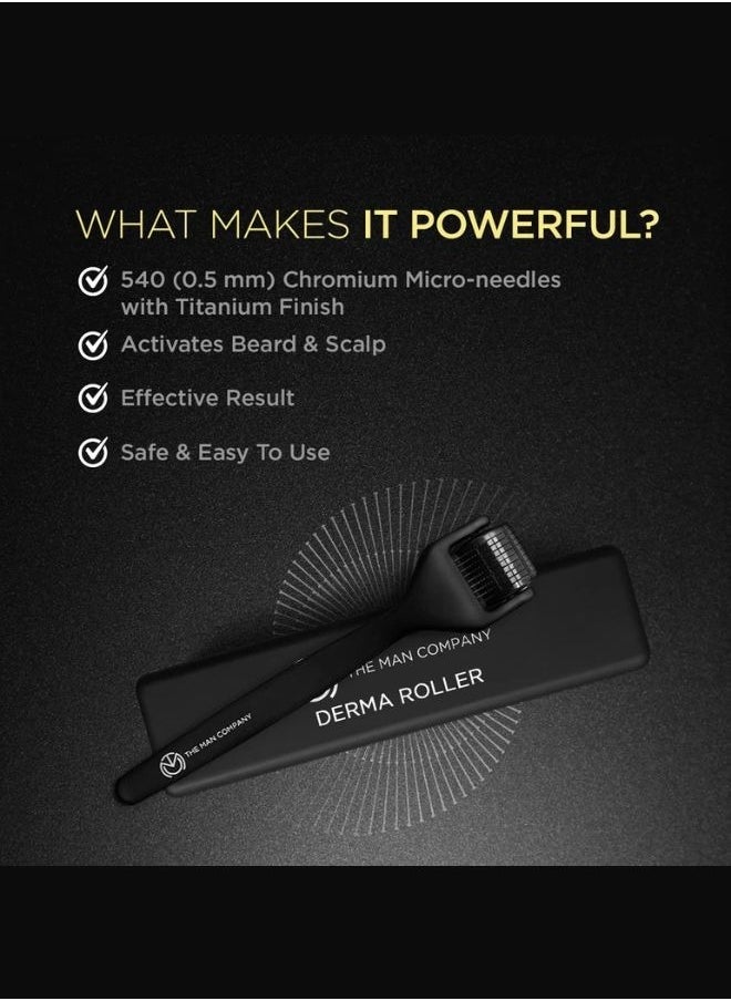 Derma Roller for Men | Activates Hair Follicles | 540 (0.5 mm) Chromium micro-needles with Titanium Finish | Safe & Effective | Easy To Use - pzsku/ZAE5FDEC70F0FC0B6B5DAZ/45/_/1695294046/775a2d1e-5682-4fce-96ab-ee2f6fdece5b