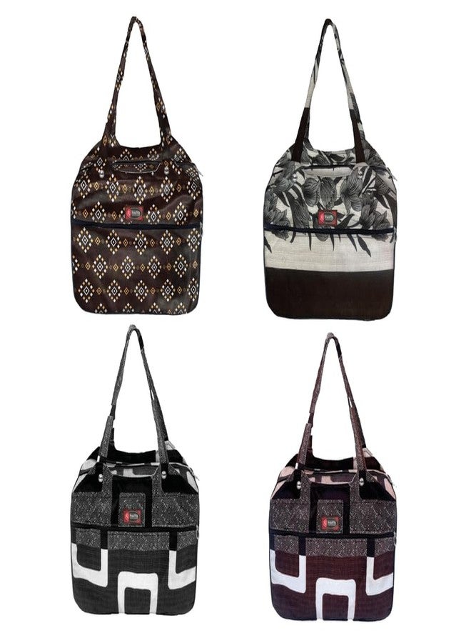 Temoli Handbag or Travel Bag for carrying things or also used as a office bag or Bazar Shopping bag,Design 6,4PCS - Image 2