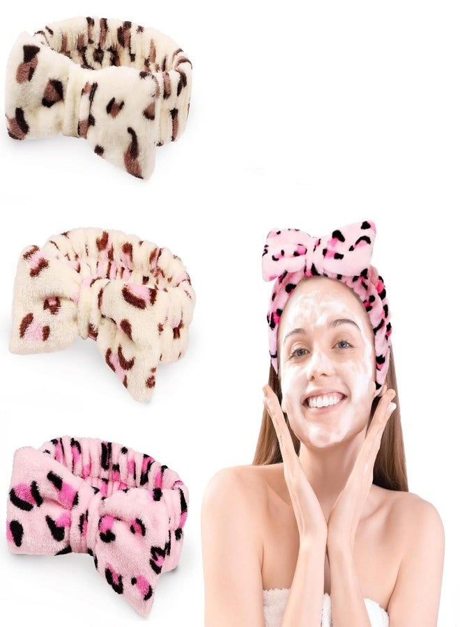 FEELHIGH طوق رأس سبا مزين بفيونكة، طوق رأس من الصوف المرجاني للمكياج، طوق رأس ناعم لغسل الوجه، أطواق رأس للعناية بالبشرة، أغطية رأس للوجه، أطواق رأس مزينة بفيونكة لطيفة للنساء والفتيات، مستلزمات الاستحمام (2) - Image 1