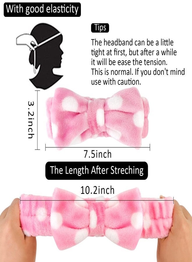 FEELHIGH طوق رأس سبا مزين بفيونكة، طوق رأس من الصوف المرجاني للمكياج، طوق رأس ناعم لغسل الوجه، أطواق رأس للعناية بالبشرة، أغطية رأس للوجه، أطواق رأس مزينة بفيونكة لطيفة للنساء والفتيات، مستلزمات الاستحمام (2) - Image 2
