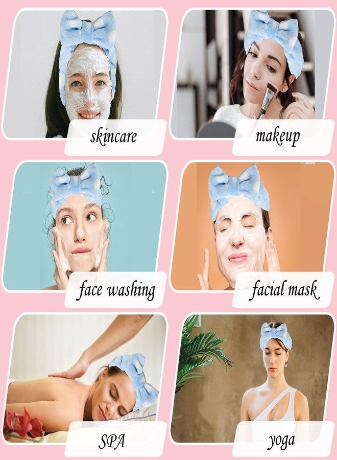 FEELHIGH طوق رأس سبا مزين بفيونكة، طوق رأس من الصوف المرجاني للمكياج، طوق رأس ناعم لغسل الوجه، أطواق رأس للعناية بالبشرة، أغطية رأس للوجه، أطواق رأس مزينة بفيونكة لطيفة للنساء والفتيات، مستلزمات الاستحمام (2) - Image 5