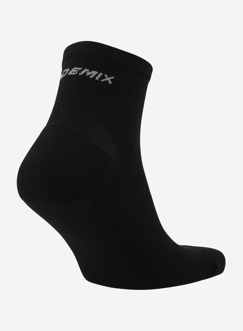 Demix Running Socks (1 Pair), Black, Lightweight & Breathable, Cushioning at Heel and Toe, Ideal for Sports & Running - Image 1
